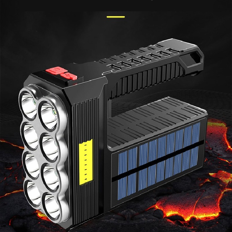 Avelena | Solar LED Taschenlampe – Wasserdichter, leistungsstarker Handstrahler mit Lithium-Batterie