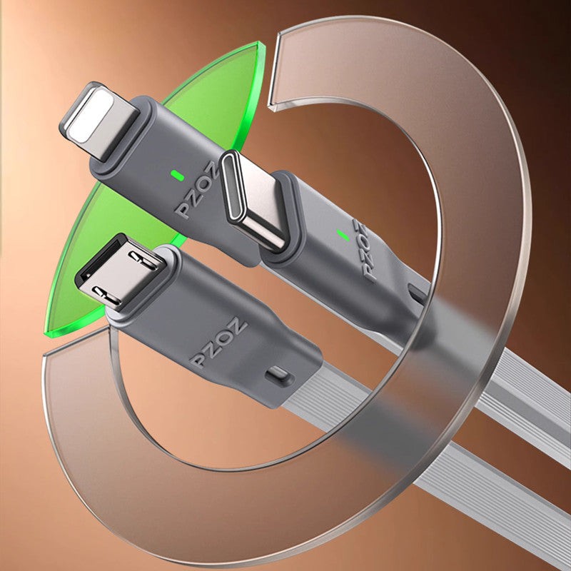 Avelena | 3-in-1 Datenkabel - 100W Multifunktionales Lade- und Datenkabel
