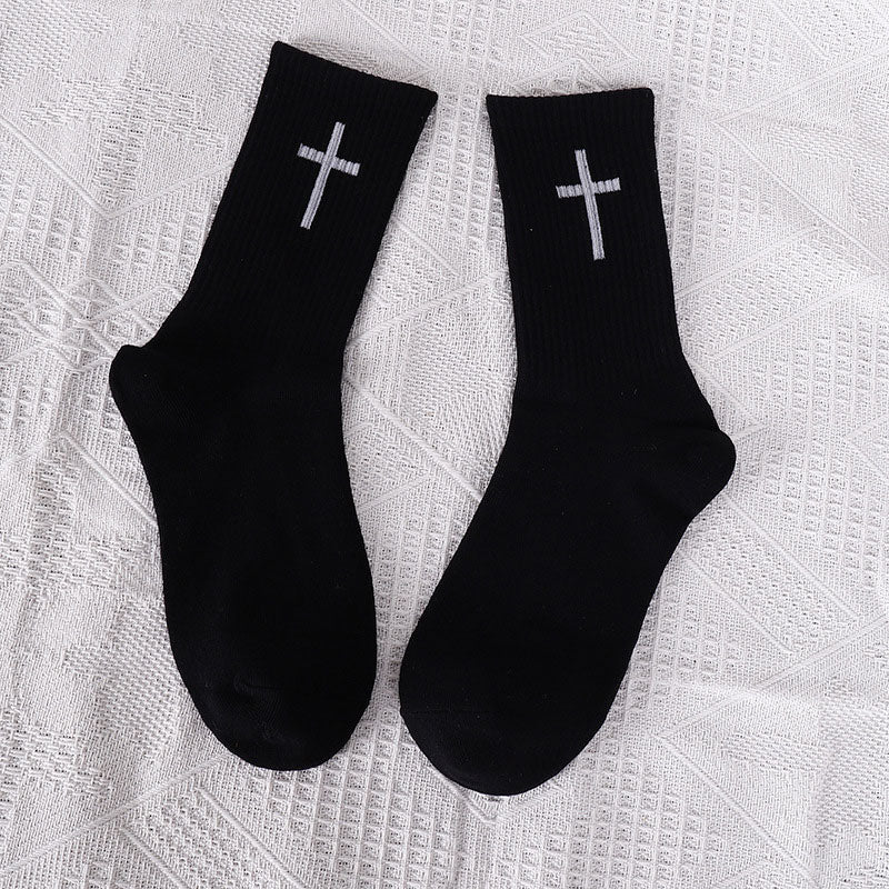 Avelena | Schwarze und weiße Kreuzsocken