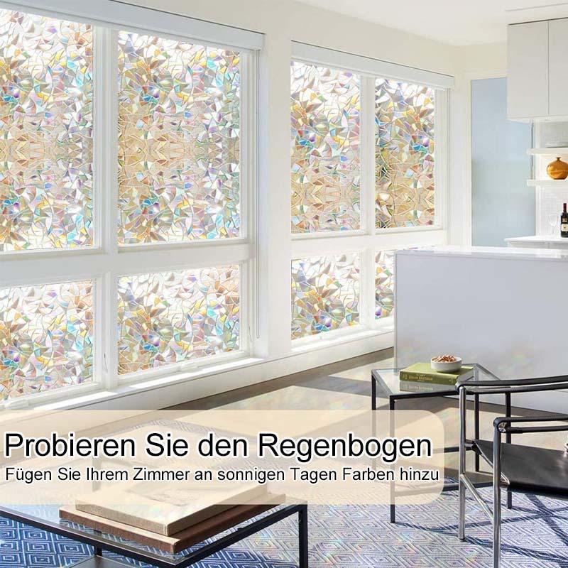 Avelena | 3D-Regenbogenfensterfolie - PVC-Brechung & kein Kleber