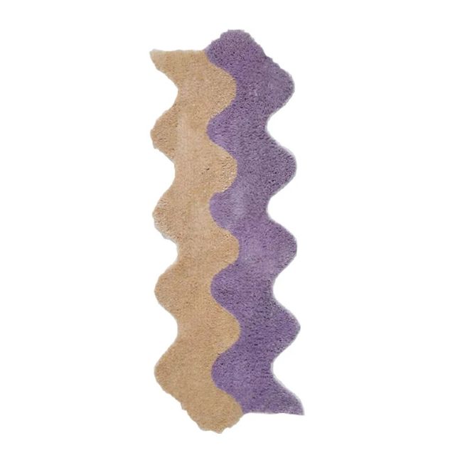Avelena | Abstrakter Farbblock-Teppich aus Baumwoll-Polyester