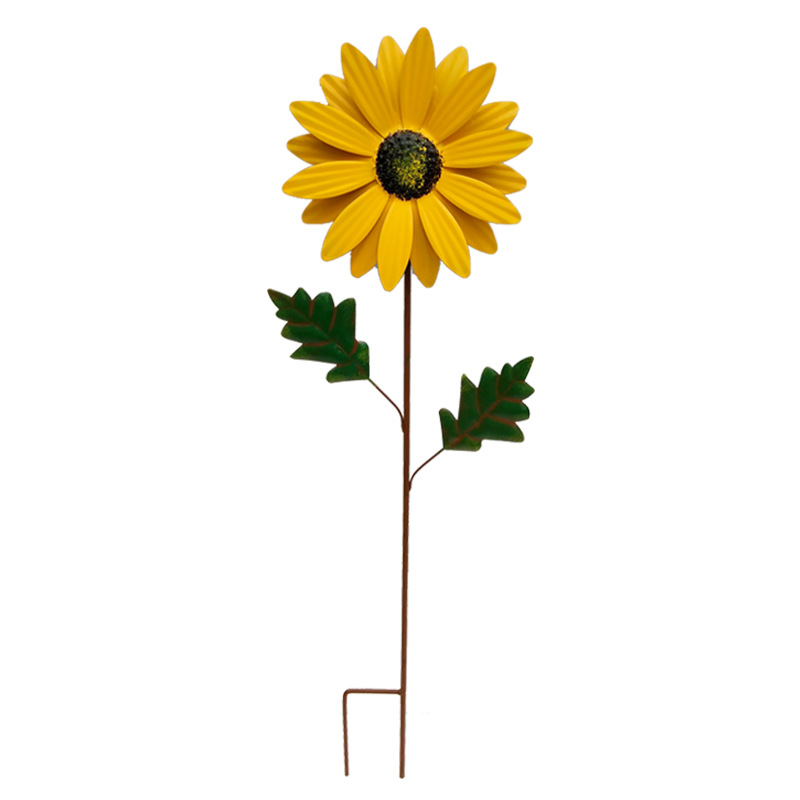 Avelena | Dekorative Sonnenblume aus Metall für Garten – Farbige Blumenstecker für Außenbereich und Landschaft