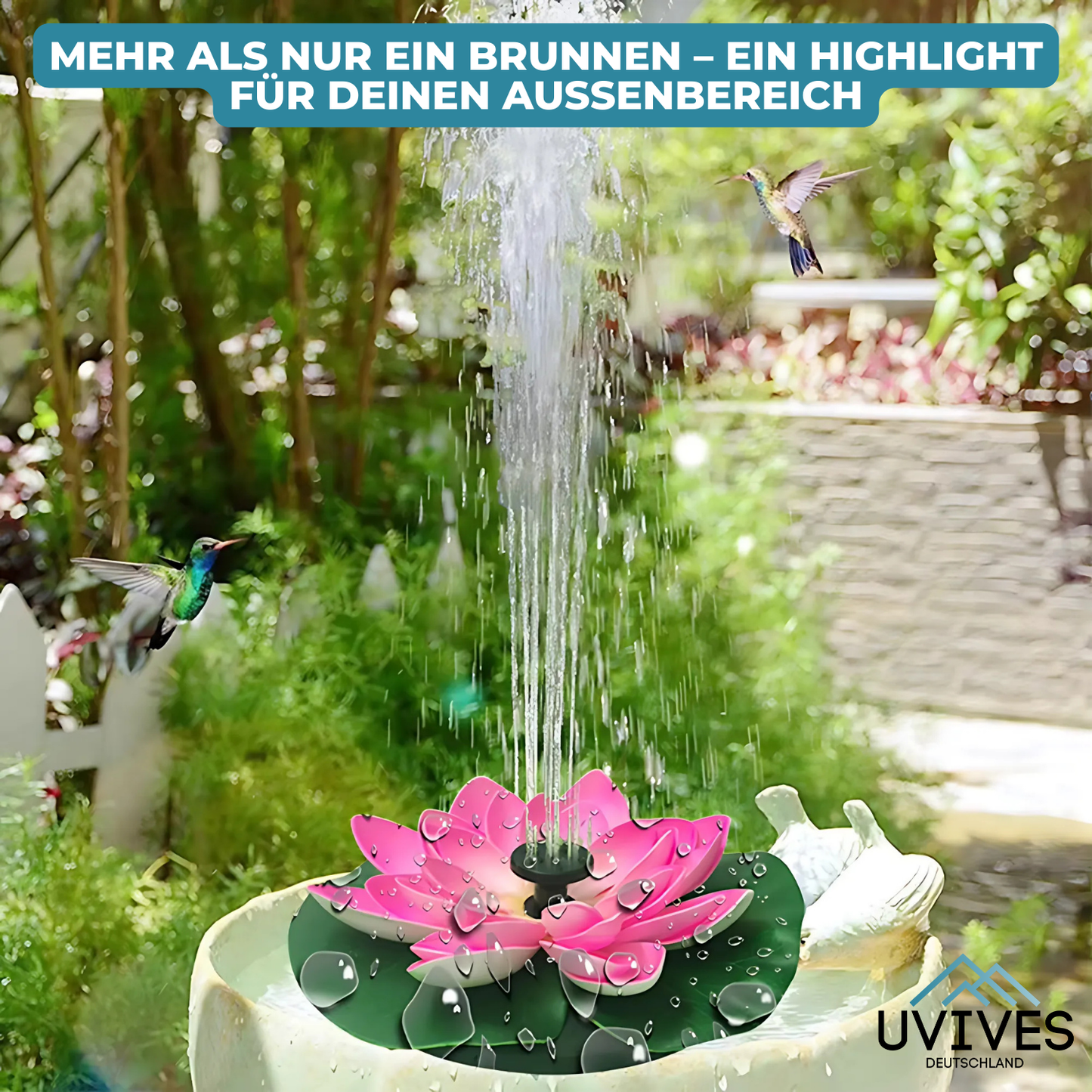 Avelena | SunFlow – Magischer Solarspringbrunnen für deinen Garten