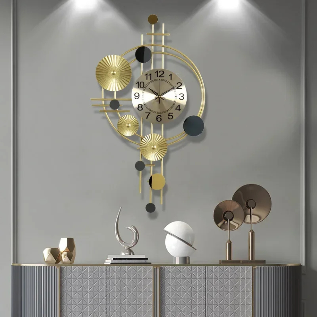Avelena | Vornix | Große Moderne Wanduhr – Elegantes Metall Design für Wohnzimmer oder Büro