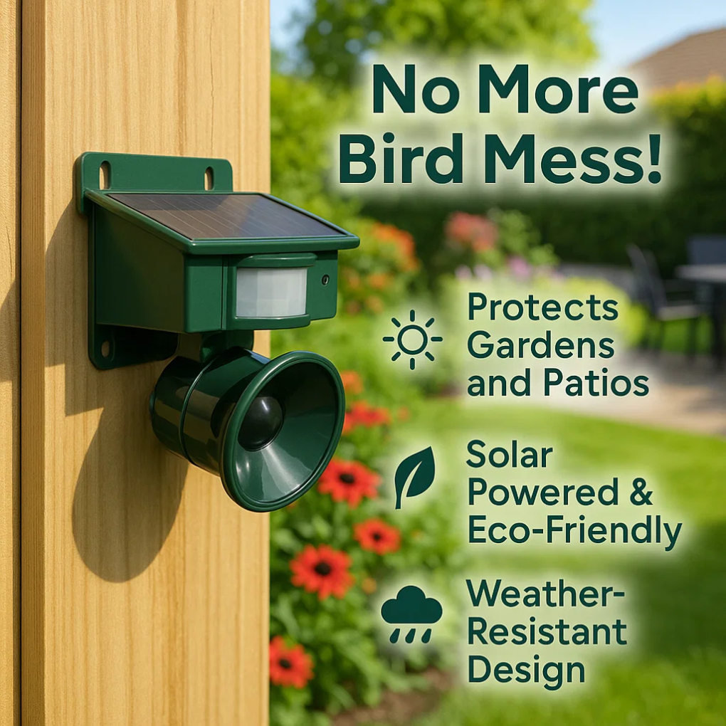 Avelena | TerraGuard | Wetterfester Vogelschreck mit PIR & Solarenergie