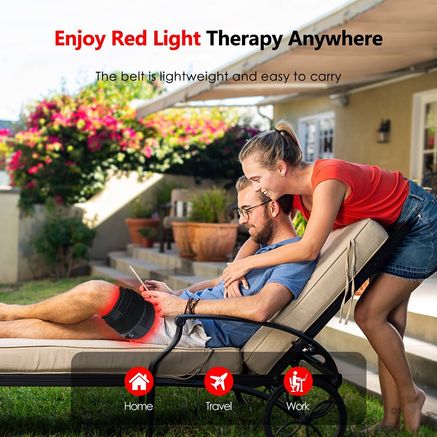 Avelena | Zu Hause Infrarot-Rotlichttherapie-Gürtel-Pad zur Schmerzlinderung mit 60 LED
