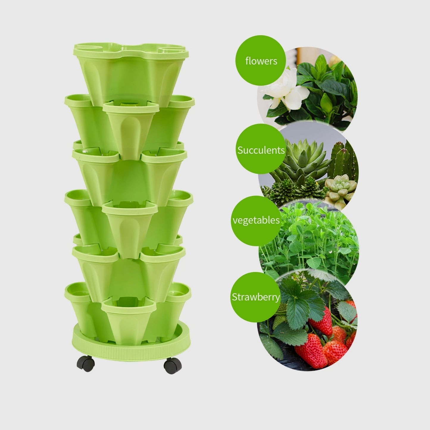 Avelena | 6-Layer Vertikaler Pflanzturm – Drei-dimensionales Blumensystem für den Garten