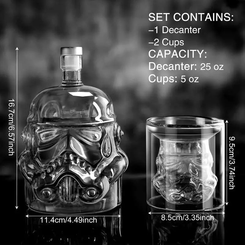 Avelena | 3 Stück kreative Whiskykaraffe mit 2 Gläsern Barutensil
