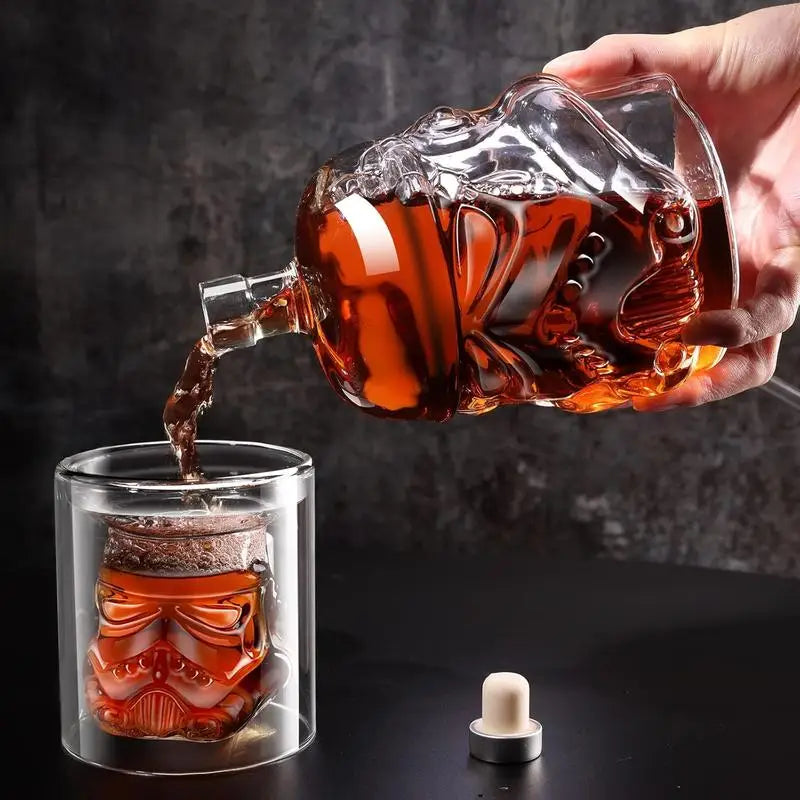 Avelena | 3 Stück kreative Whiskykaraffe mit 2 Gläsern Barutensil