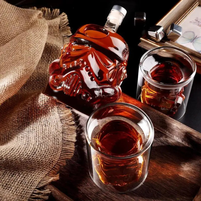 Avelena | 3 Stück kreative Whiskykaraffe mit 2 Gläsern Barutensil
