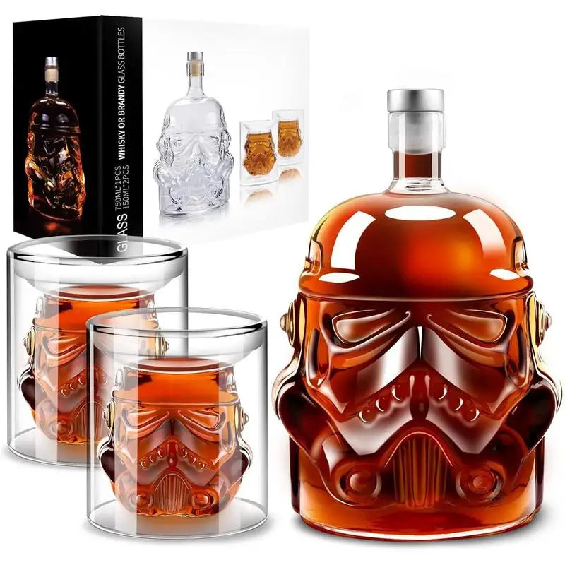 Avelena | 3 Stück kreative Whiskykaraffe mit 2 Gläsern Barutensil