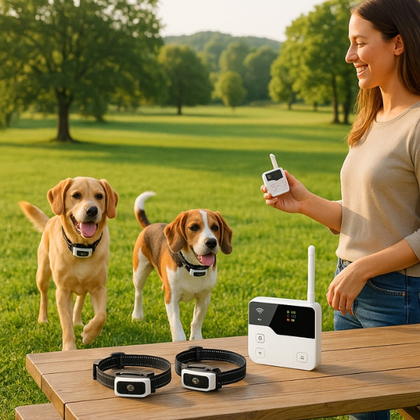 Avelena | Wireless Hundezäun mit Trainingshalsband – 2-in-1 Elektronisches Eingabesystem für sichere Hundebereiche