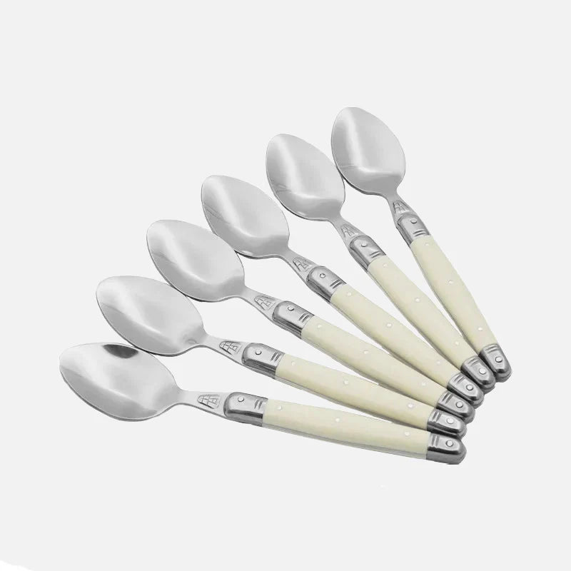 Avelena | Elfenbeinfarbenes Laguiole-Besteckset