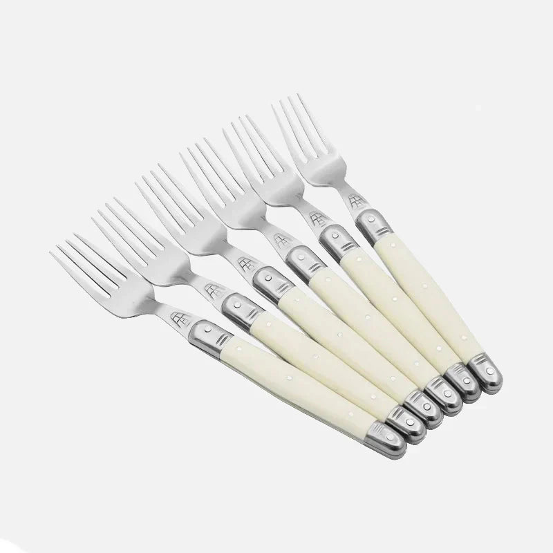 Avelena | Elfenbeinfarbenes Laguiole-Besteckset
