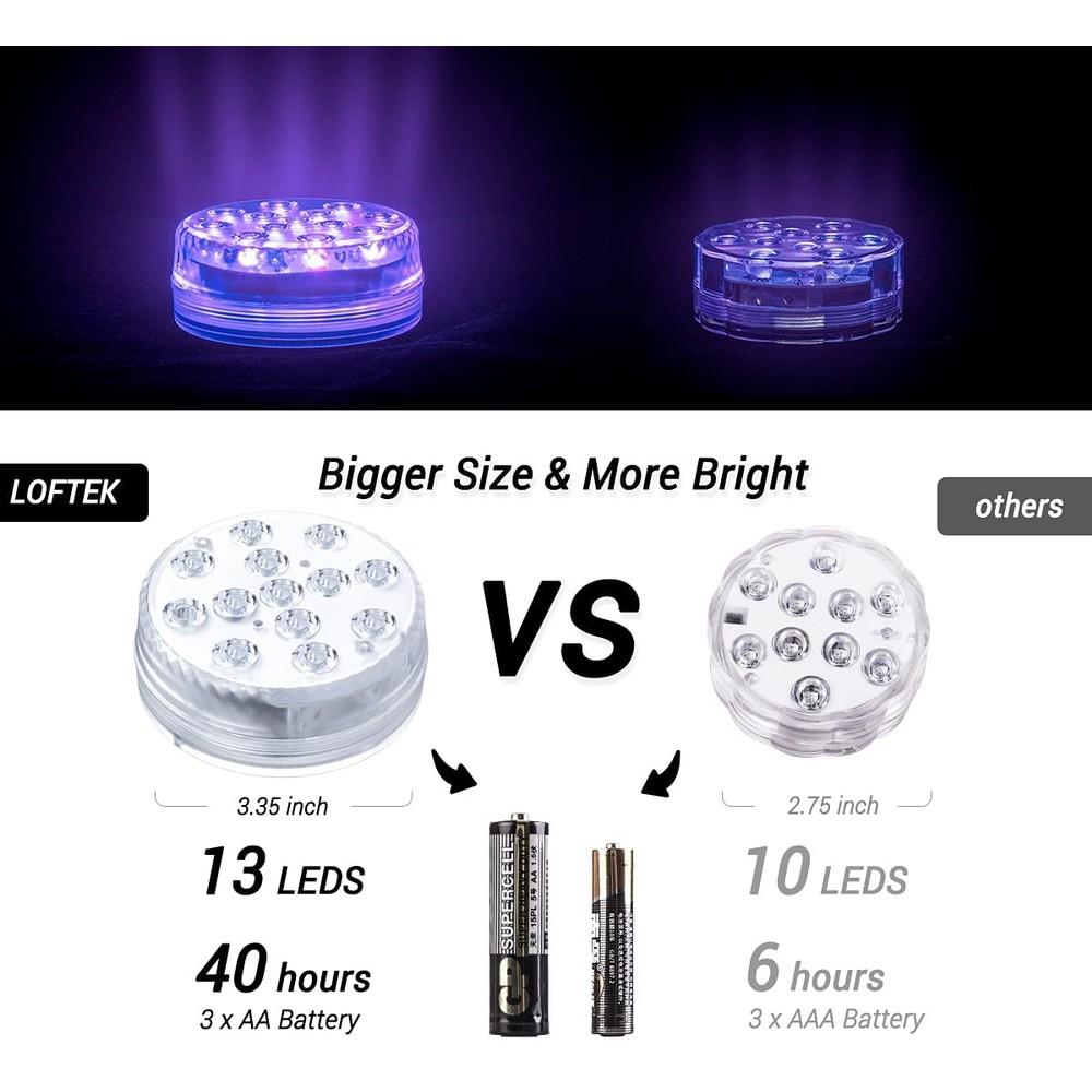 Avelena | 4-Pack: Dekorative wasserdichte batteriebetriebenen LED-Leuchten - 16 wechselnde Farben