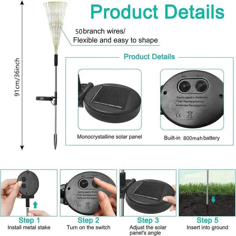 Avelena | 4er-Pack: Solarleuchten Außen, Warmweiß Gartenlichter