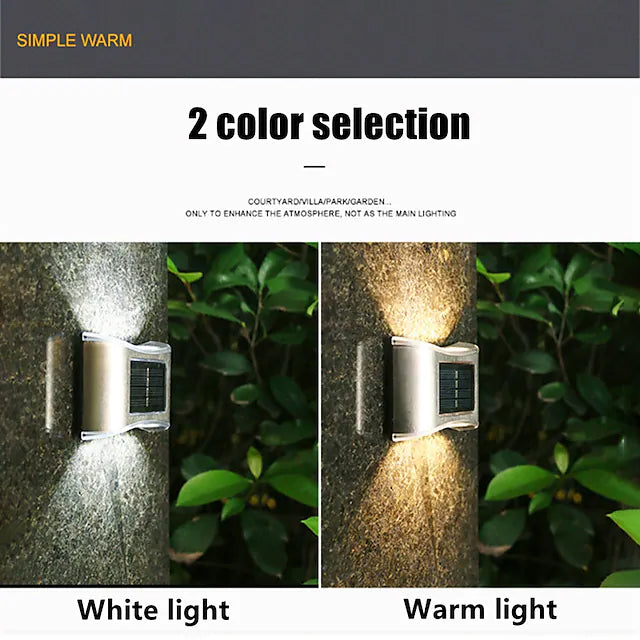 Avelena | 4-teilige: Solar Außen 6 LED Waterproof Wandlichter