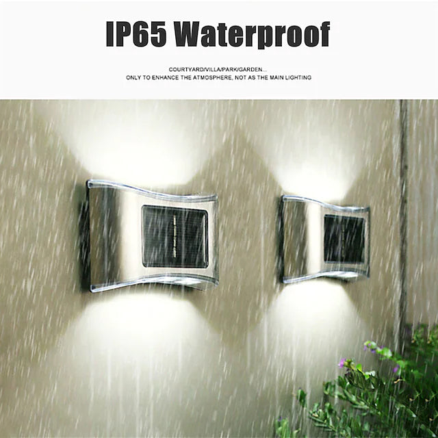 Avelena | 4-teilige: Solar Außen 6 LED Waterproof Wandlichter
