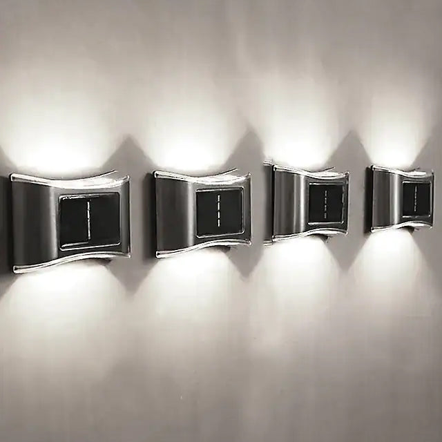 Avelena | 4-teilige: Solar Außen 6 LED Waterproof Wandlichter