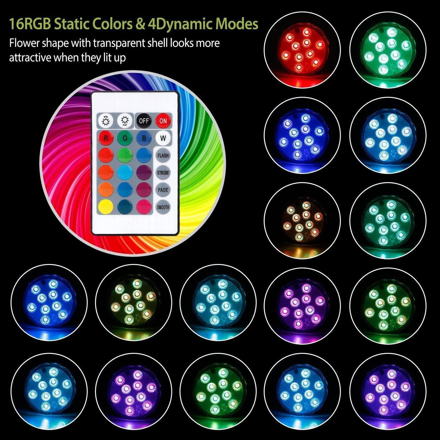 Avelena | 4-Teilig: Unterwasser RGB LED Lichter