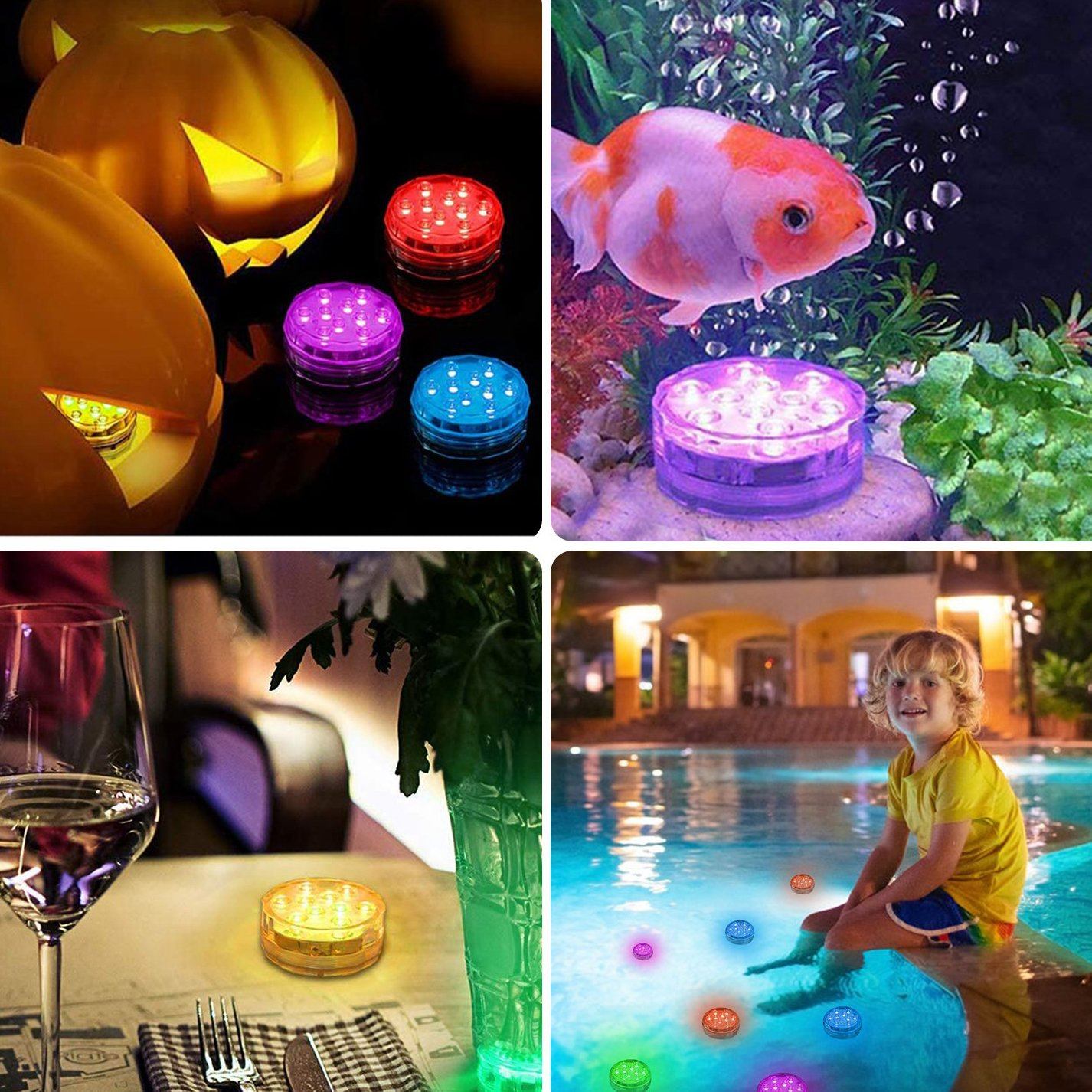 Avelena | 4-Teilig: Unterwasser RGB LED Lichter