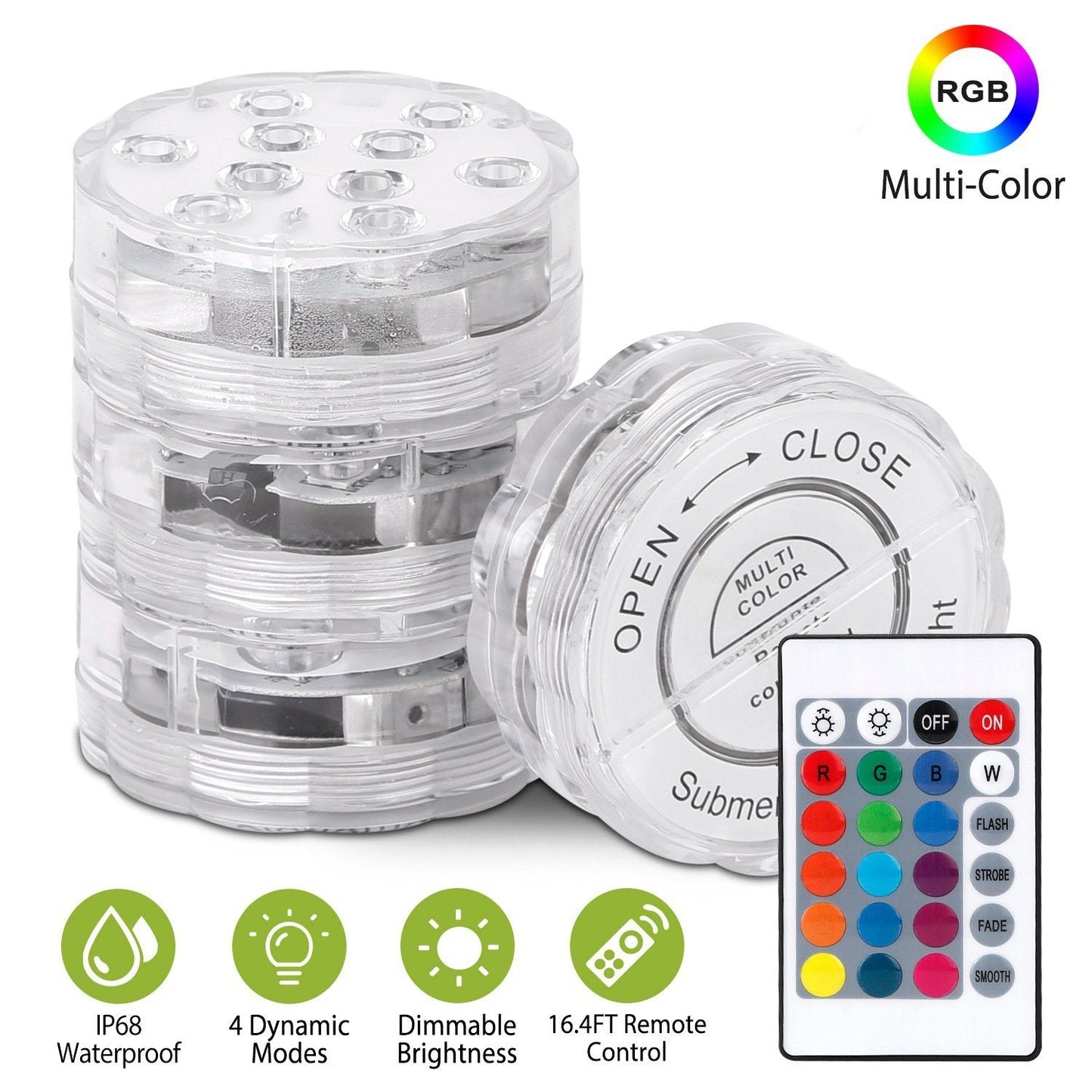 Avelena | 4-Teilig: Unterwasser RGB LED Lichter