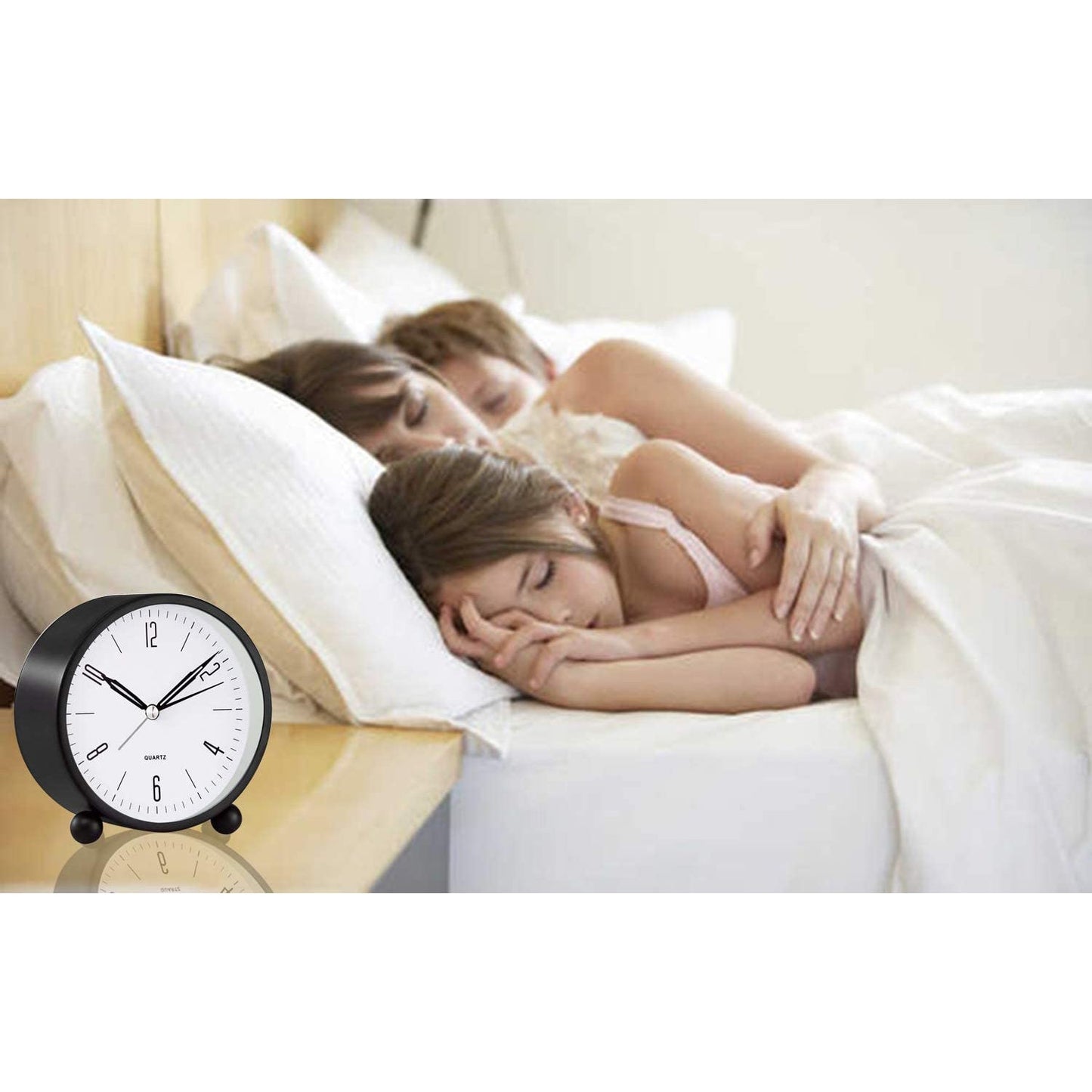 Avelena | 4" Super Silent Non Ticking Analogwecker mit Nachtlicht