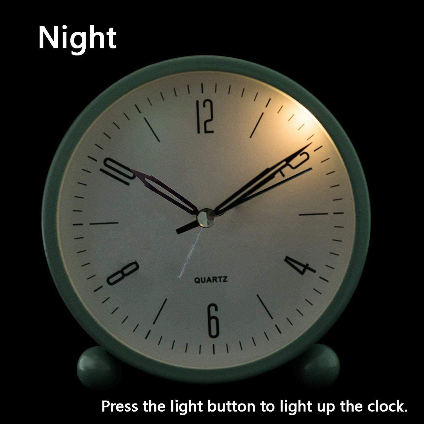 Avelena | 4" Super Silent Non Ticking Analogwecker mit Nachtlicht