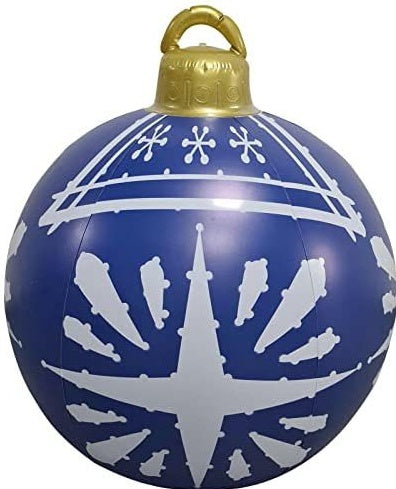 Avelena | Aufblasbare Weihnachtskugel Außendekoration 60cm – Wetterbeständige PVC Weihnachtsdekoration