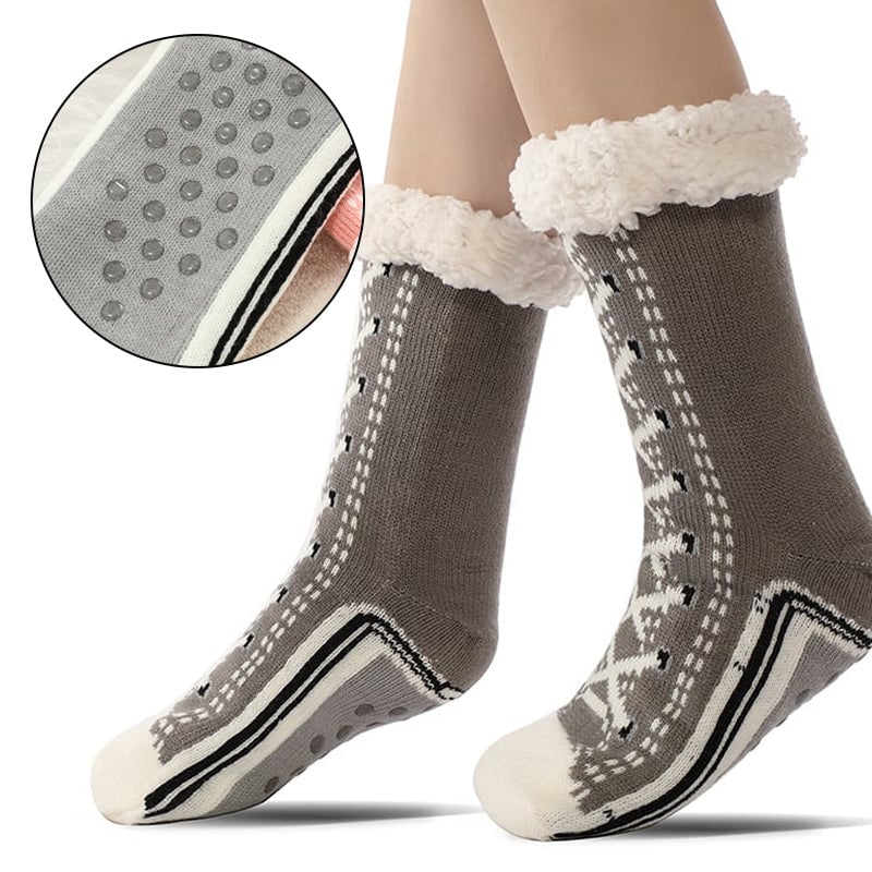 Avelena | Ultra-dicke Cashmere Hausschlappen Socken (Einheitsgröße passt den meisten)