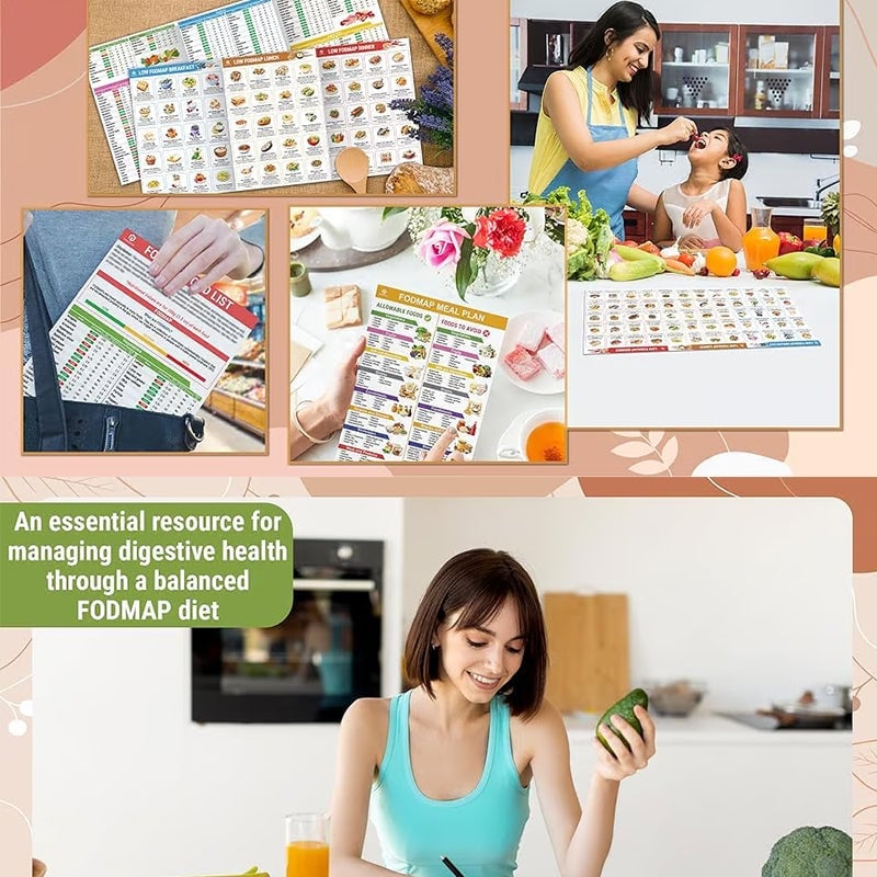 Avelena | Set aus 2 Fodmap-DiagrammenIBS-Symptomlindernde Lebensmittel-Liste