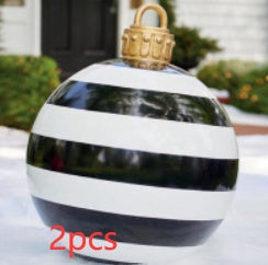 Avelena | Aufblasbare Weihnachtskugel Außendekoration 60cm – Wetterbeständige PVC Weihnachtsdekoration