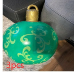 Avelena | Aufblasbare Weihnachtskugel Außendekoration 60cm – Wetterbeständige PVC Weihnachtsdekoration