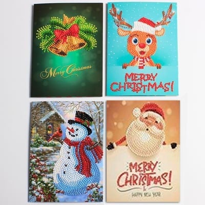 Avelena | 5D Diamantmalerei Weihnachtskarten Neuheit (8er-Pack)