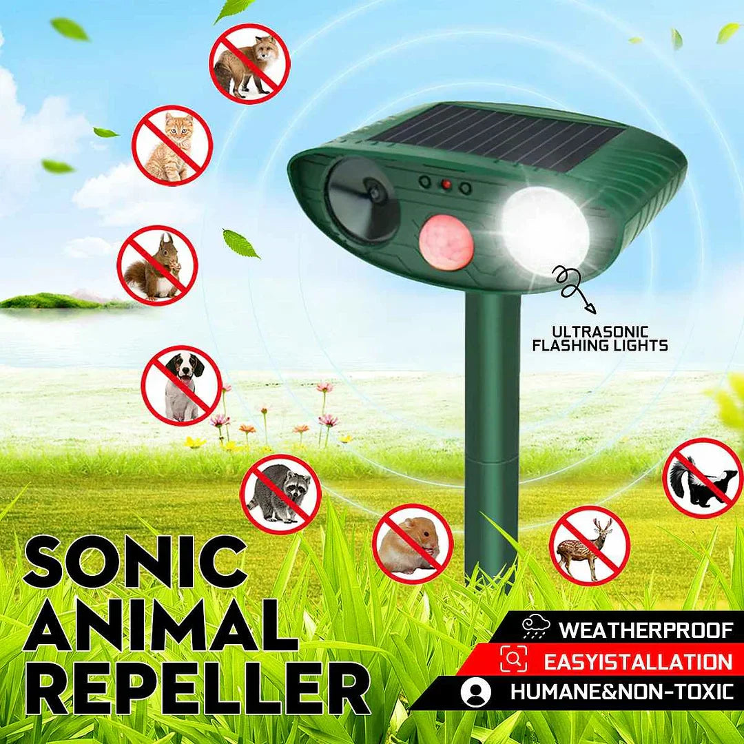 Avelena | Solar-powered ultrasound deer repeller - Effective deer deterrent for gardens and caverns in 48 hours