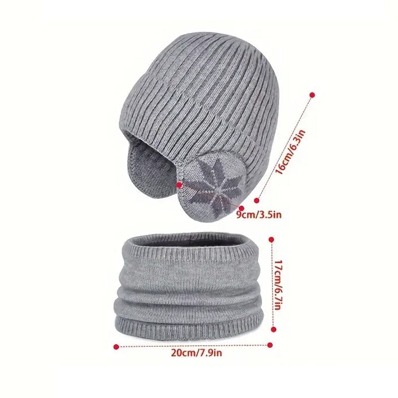 Avelena | Winter Beanie Mütze Schal Sets Warme Strickmütze