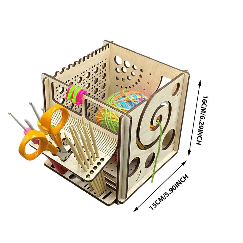 Avelena | All-in-One Holz Garnschale - Multifunktionales Strickwerkzeug