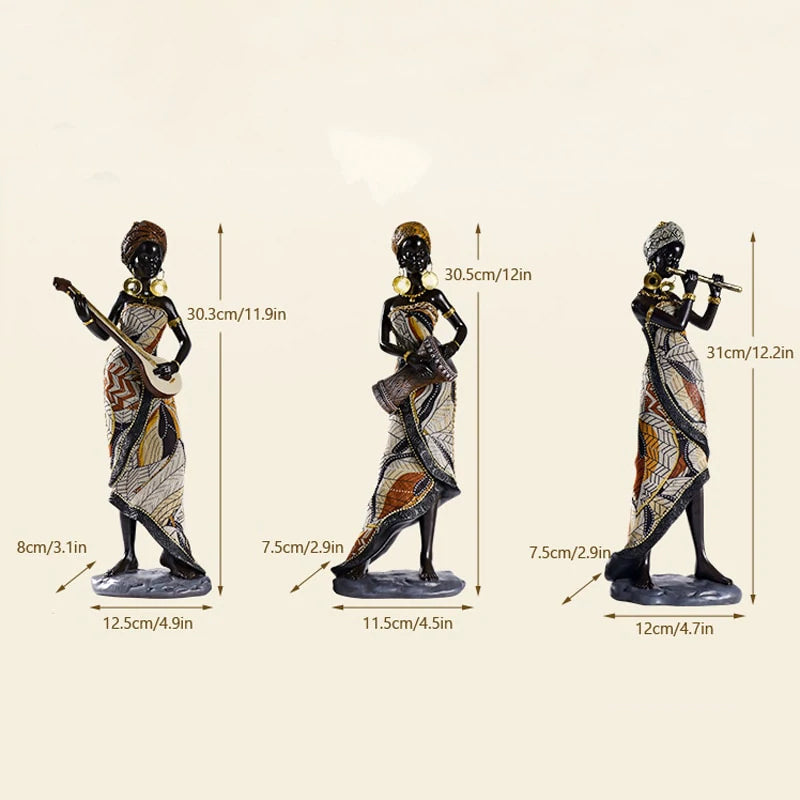 Avelena | Afrikanische weibliche Musiker-Skulptur