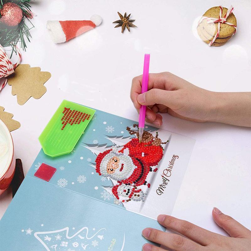 Avelena | Weihnachtskarte mit künstlicher Diamant(ein Set von 8 Modellen)