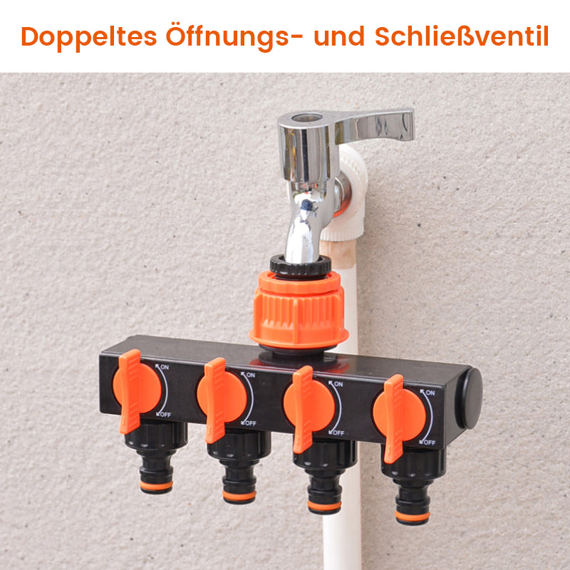 Avelena | Vierwege-Ventilumsteller für den Außenbereich mit Schalter