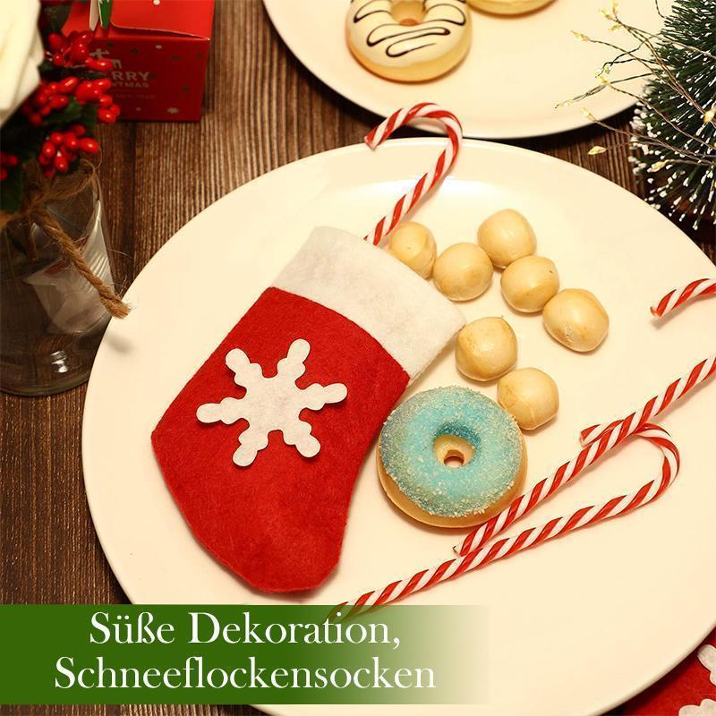 Avelena | Weihnachten Tischdekoration, Schneeflockensocken für Besteck