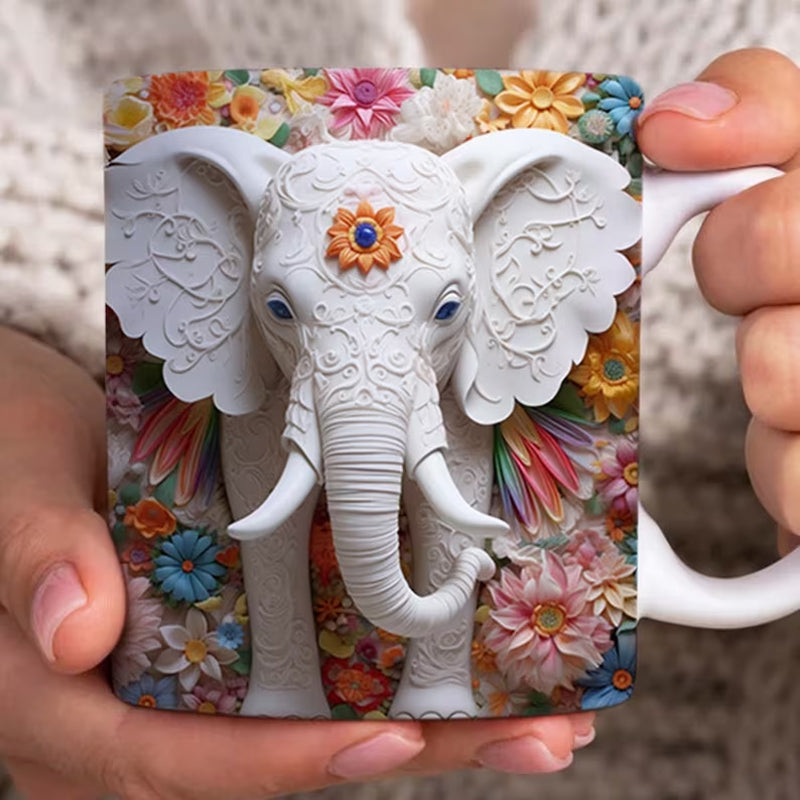 Avelena | 3D Elefant Blumen Becher