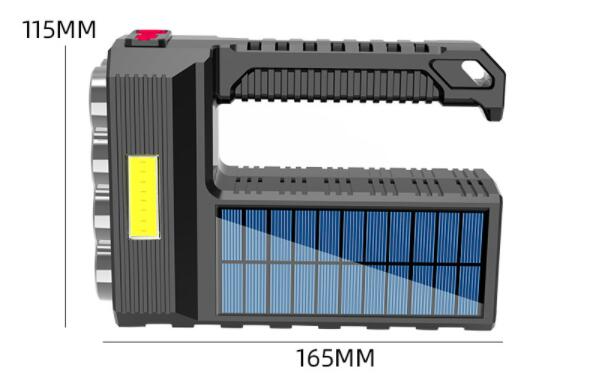 Avelena | Solar LED Taschenlampe – Wasserdichter, leistungsstarker Handstrahler mit Lithium-Batterie