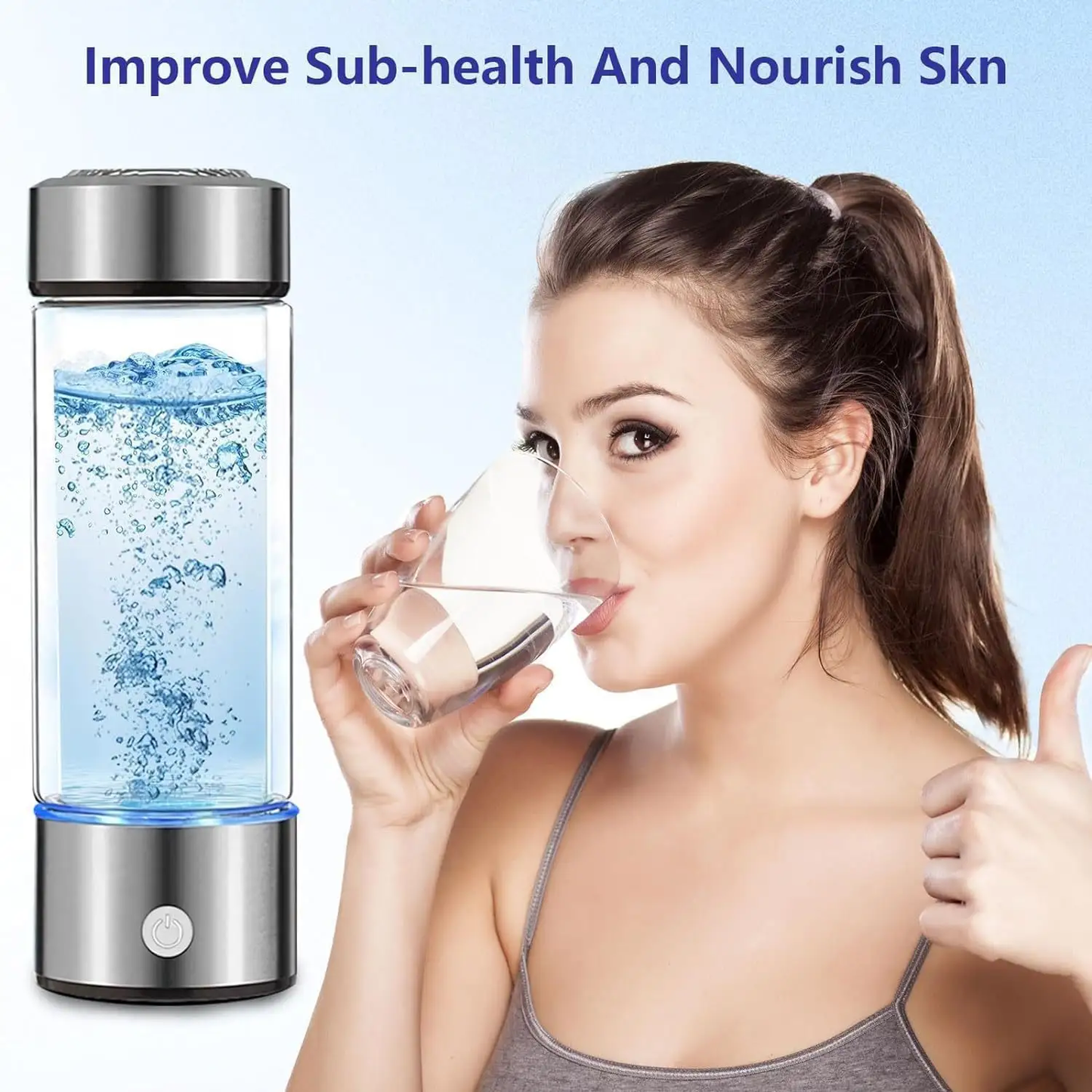 Avelena | Aquyn Hydroclear Wasserstoffwasserflasche – Premium Wasserflasche mit Wasserstoffreichtum für tägliche Gesundheit