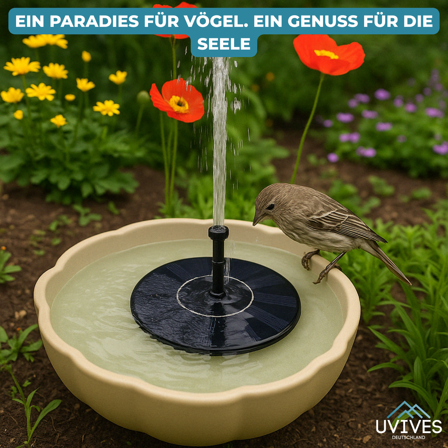 Avelena | AquaBloom – Solarbrunnen für Ruhe & Eleganz im Garten