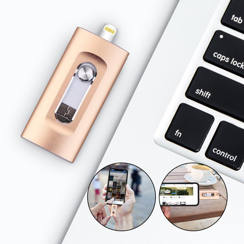 Avelena | 3-in-1 Hochleistungs-USB-Laufwerk mit Fingerabdrucksicherung