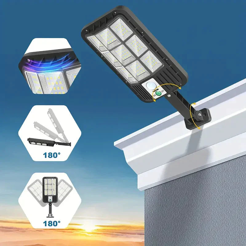 Avelena | 5000LM Solar Flutlicht Dämmerung bis Morgengrauen, Solarbetriebene Außenlichter mit Sicherheitsbewegungsmelder