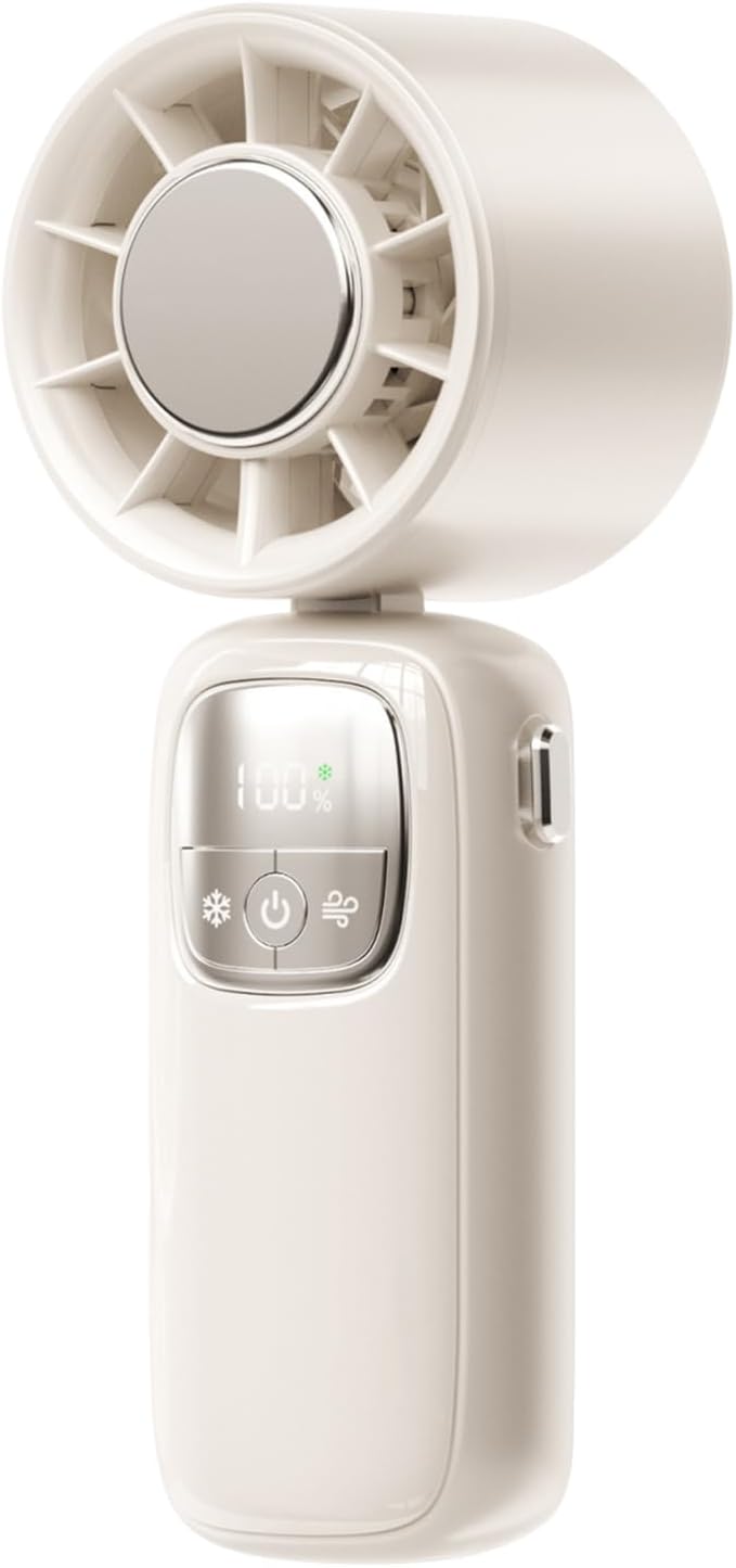 Avelena | Tragbarer faltbarer Handventilator mit LED-Anzeige 100 Geschwindigkeiten