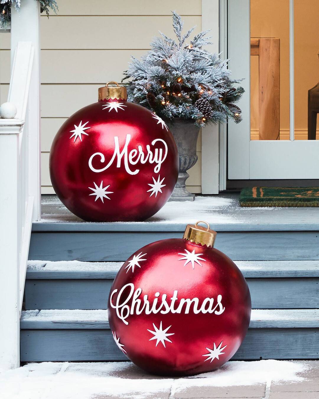 Avelena | Weihnachts Deko Kugeln aufblasbar | PVC Outdoor Kugeln | Wetterfest & Wiederverwendbar | Verschiedene Designs