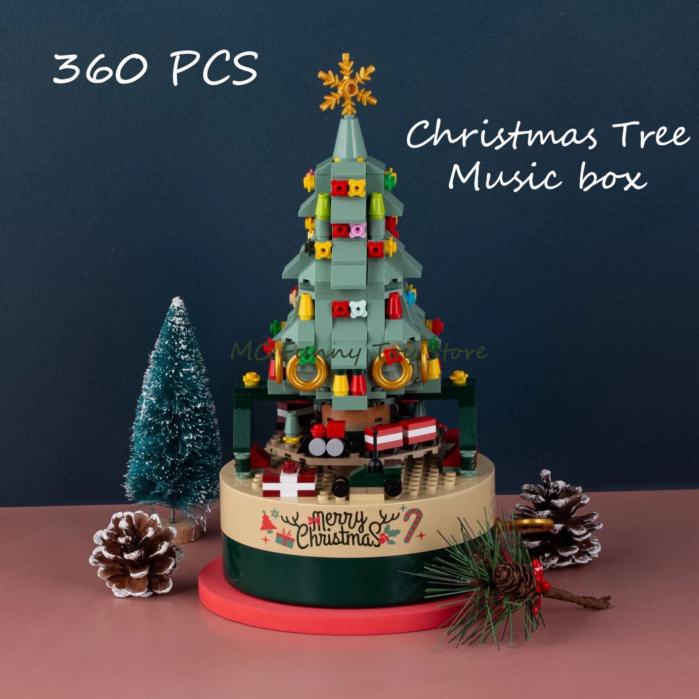 Avelena | 360 PCS Musikbox Weihnachtsbaum Bauklötze